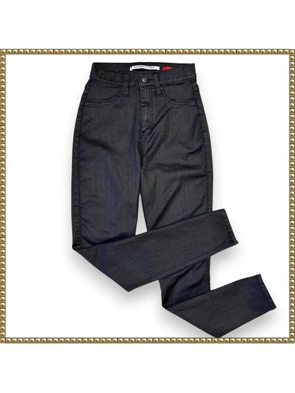 Celebrity Pink Black High Rise Ankle Skinny Pants Size 3 26